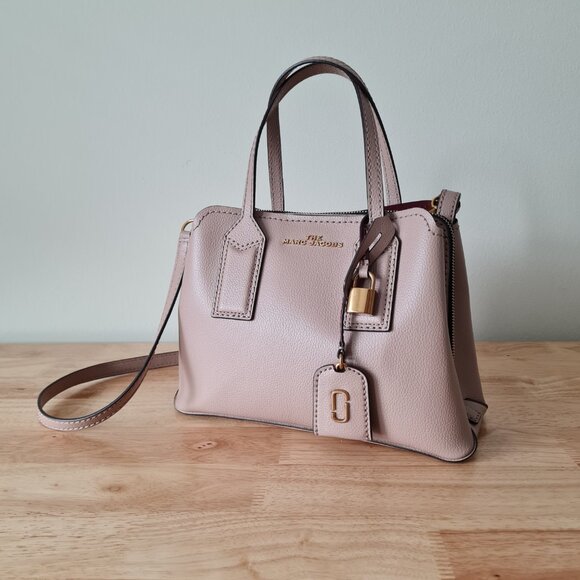 Marc Jacobs The Editor Leather Satchel Mauve Blush Taupe Bowler Crossbody - Picture 3 of 15